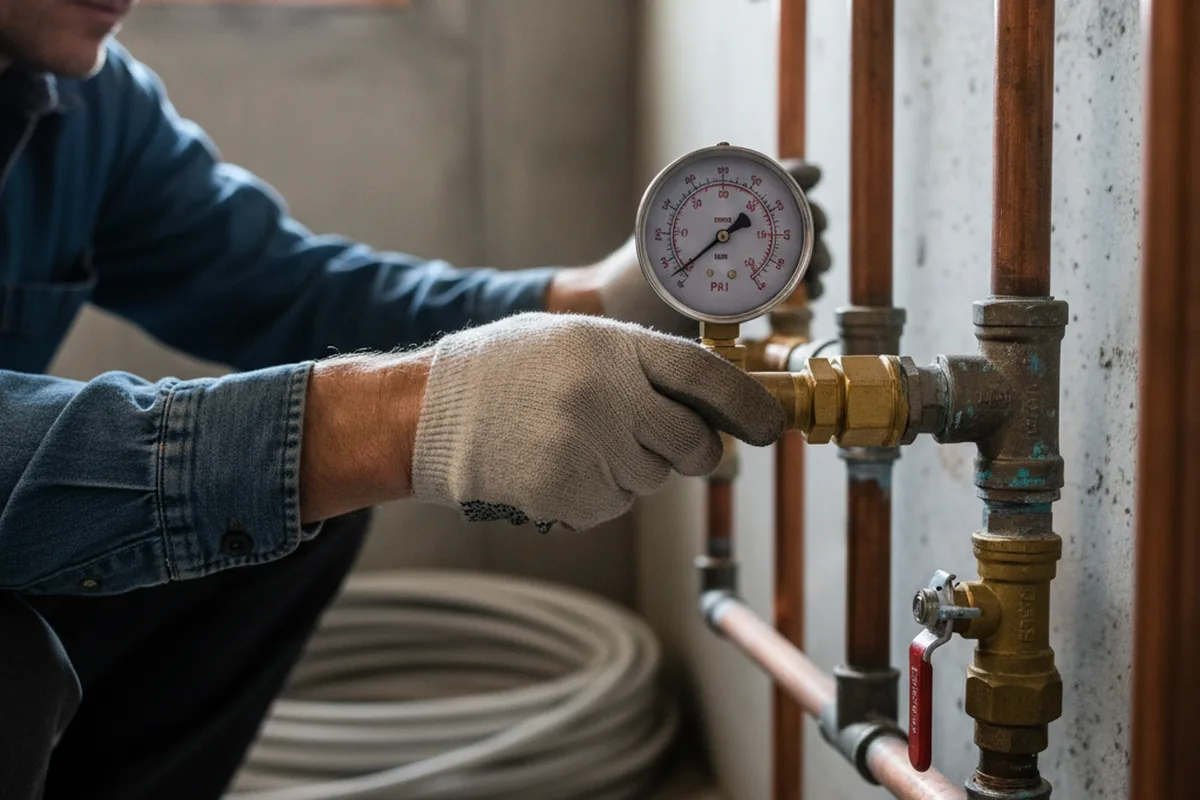 Pressure testing a repaired line during Water Line Repair in Reevesville